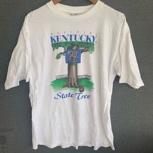 Vintage Kentucky Wildcats State Tree Tee Shirt Adult Size XL 90s BBN Basketball